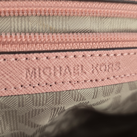 MICHAEL KORS Ava Peach Pink Saffiano Leather Satchel Bag Purse Authentic EUC! - Picture 9 of 12